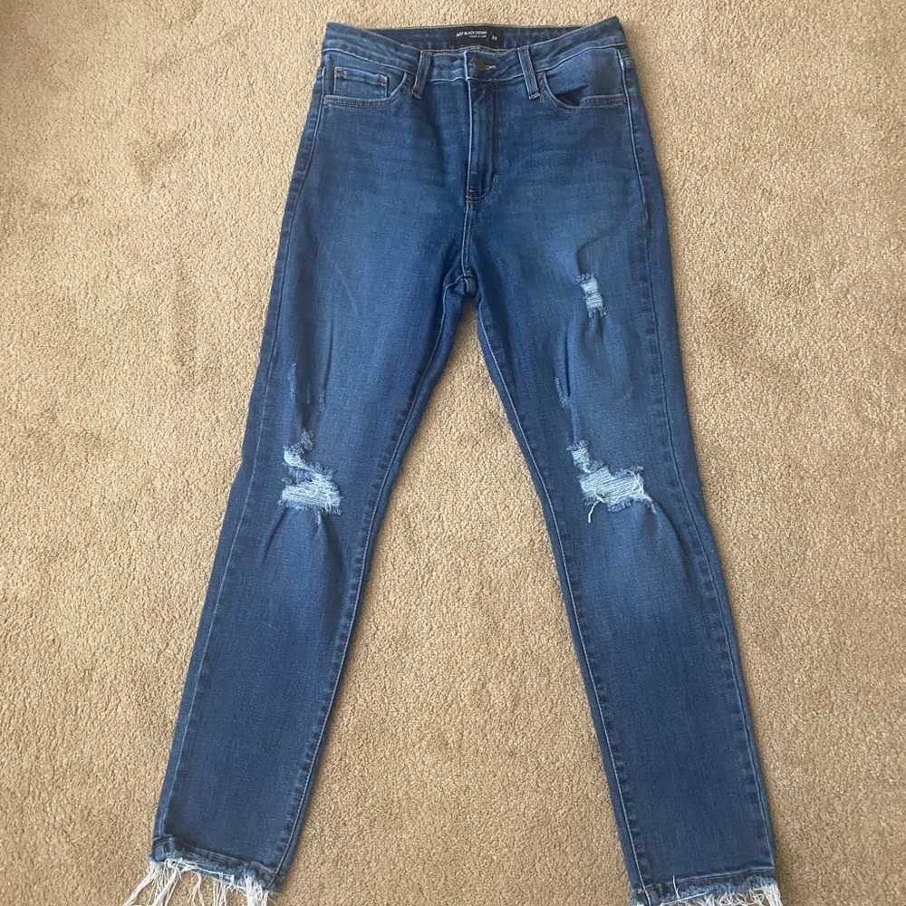 Just Black Denim Women’s Distressed Blue Skinny Jeans Size 30